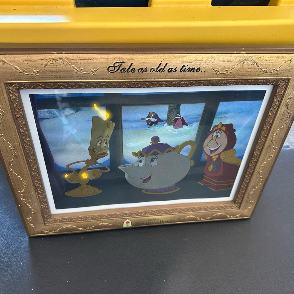 4 (all four) Disney Gold Beauty & Beast Frame w/authentic lithograph (reprint) - Picture 3 of 6